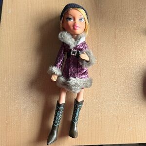 Purple Faux-Fur Trim Doll Coat with Belt